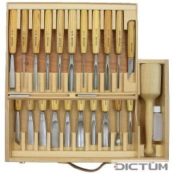 Jeu De Ciseaux De Sculpture Pfeil, Frêne, 25 Pièces, étui En Bois