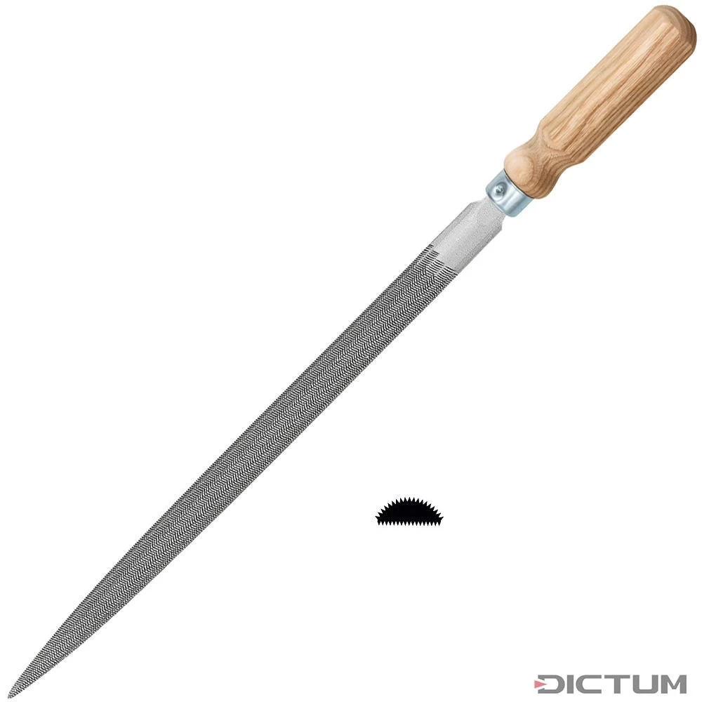 Lime Demi-ronde Glardon / Vallorbe, étroite, Piqué 2, Poignée En Frêne